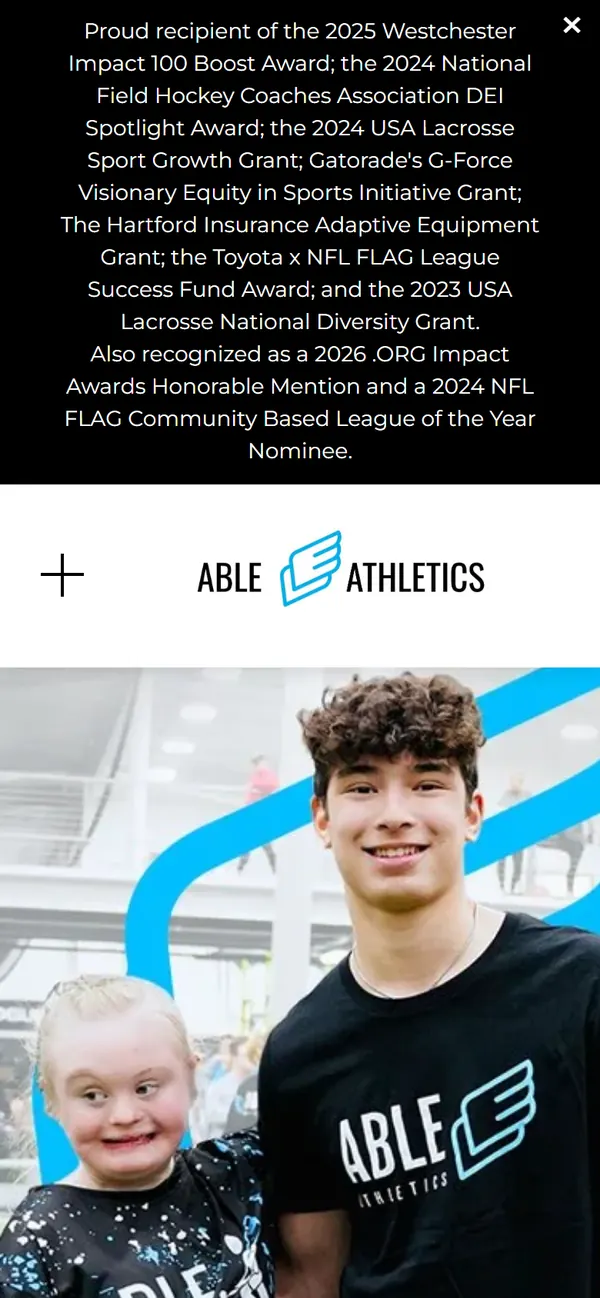 Able Athletics on a phone