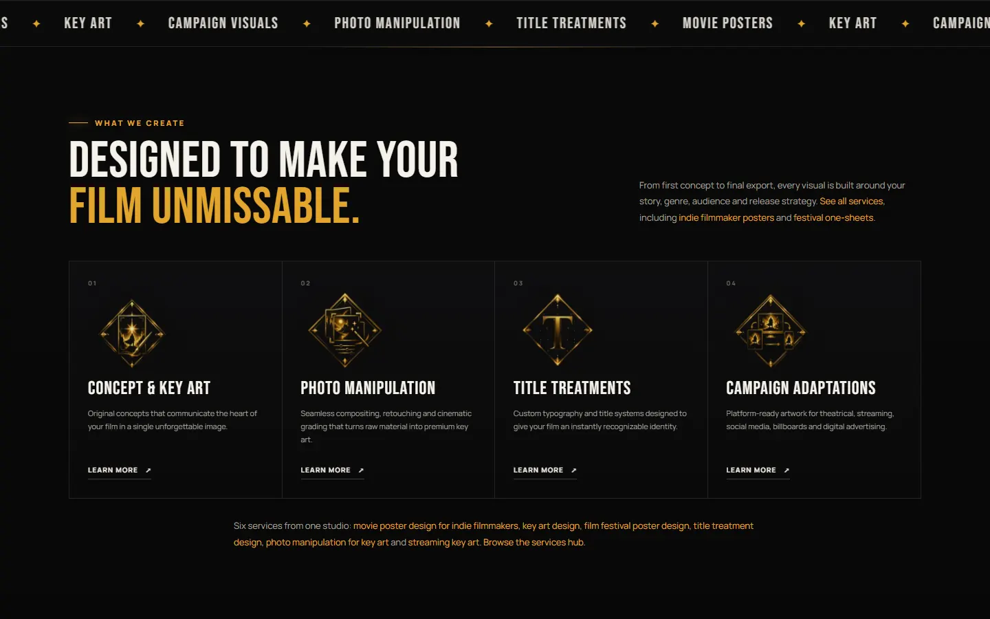 Drix Agency website, section 2