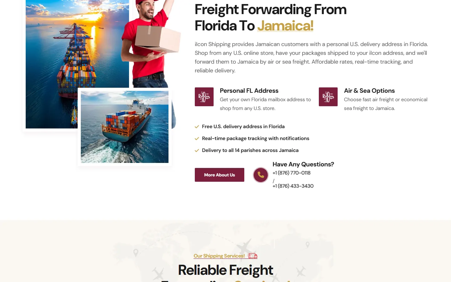 iIcon Shipping website, section 2