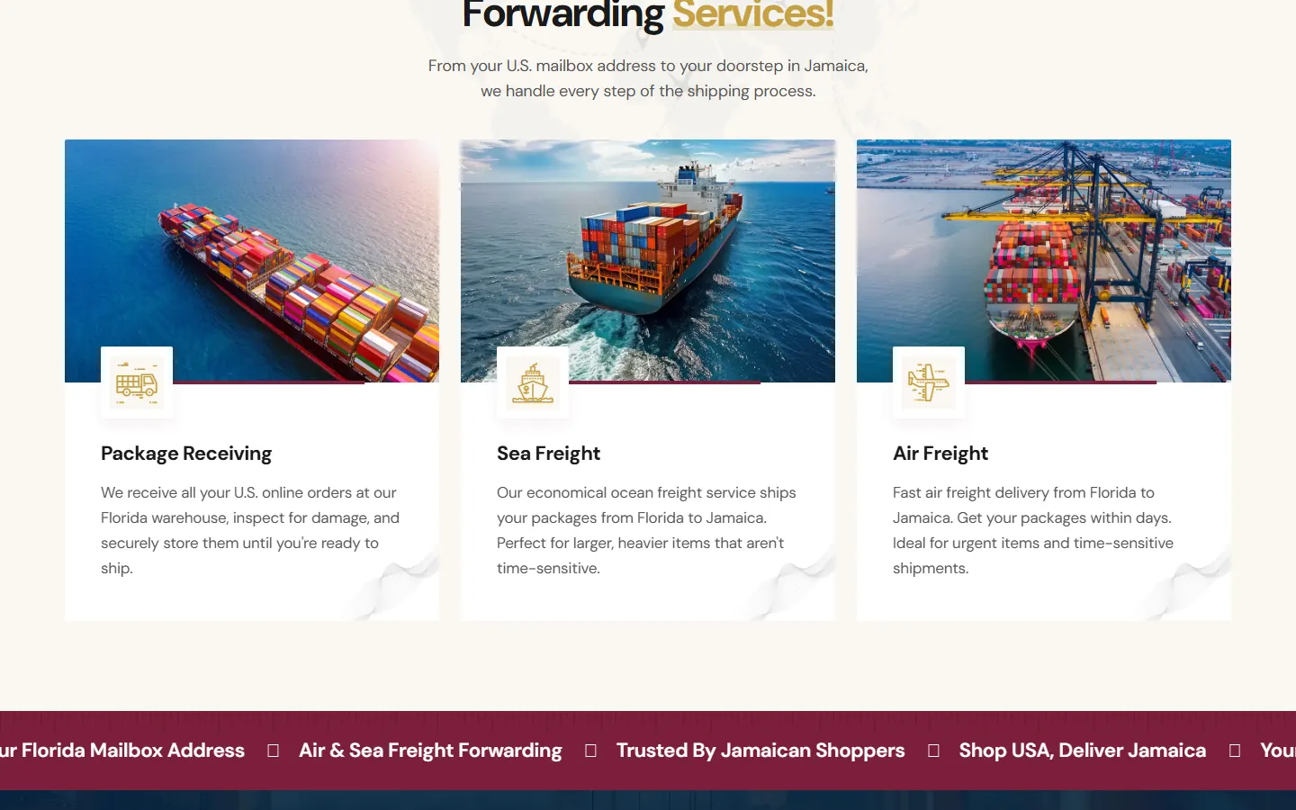 iIcon Shipping website, section 3