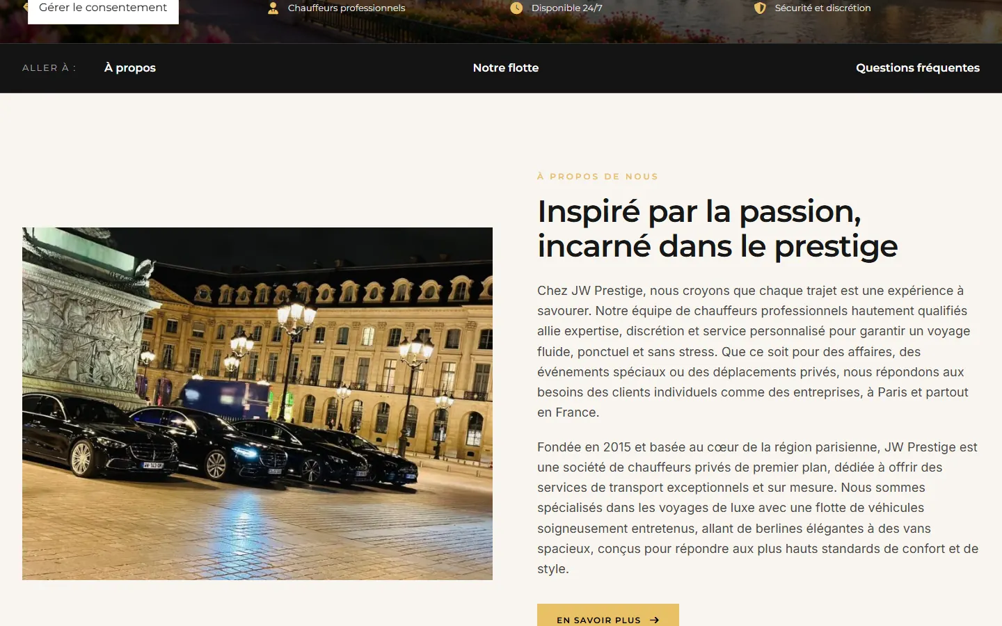 JW Prestige website, section 2