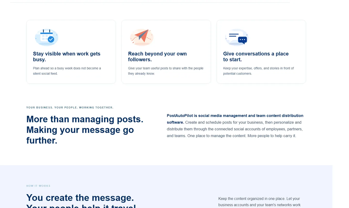 PostAutoPilot website, section 2