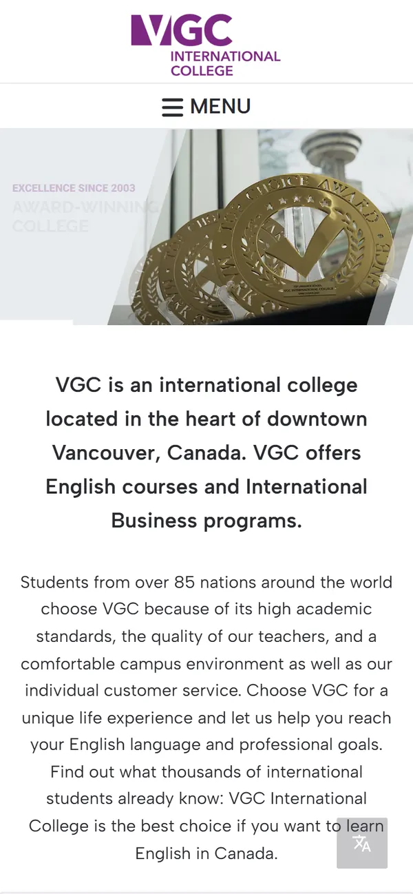 VGC International College on a phone