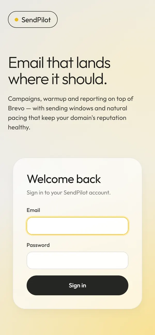 SendPilot on a phone