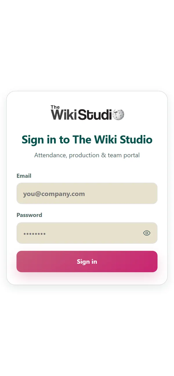The Wiki Studio Portal on a phone